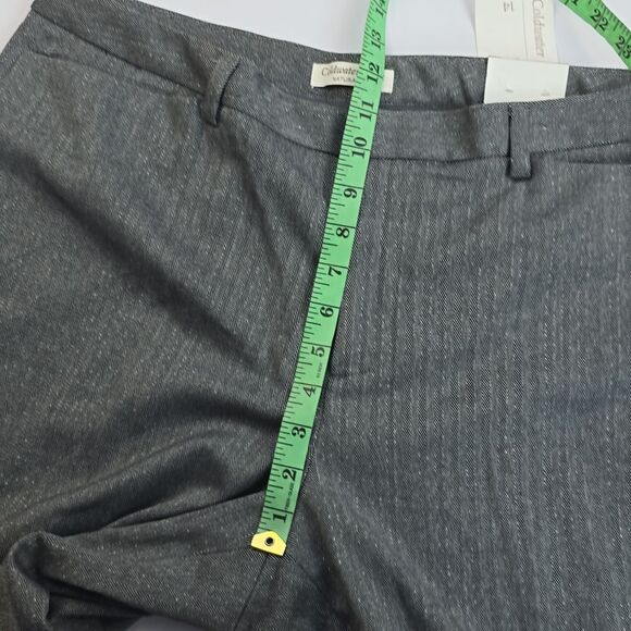 Coldwater Creek -1314 Natural Fit Bootcut Trousers Grey Herringbone Metallic 14 - Picture 6 of 8